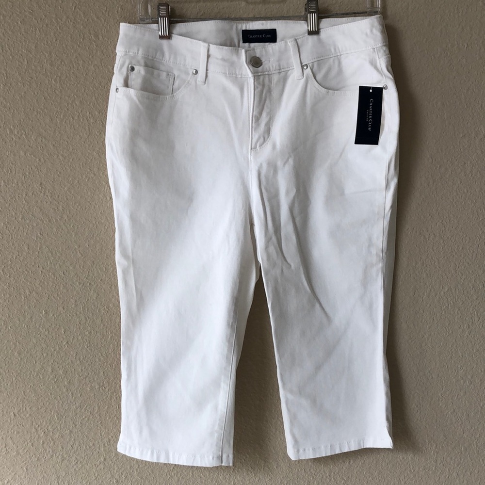 NWT Charter Club White Capri Pants Size 10P